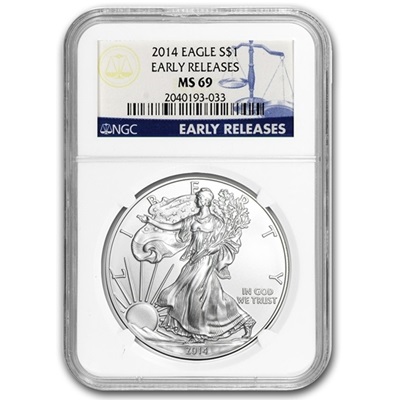 2014s 1 oz USA Silver Eagle MS-69 NGC - Early Release - Click Image to Close